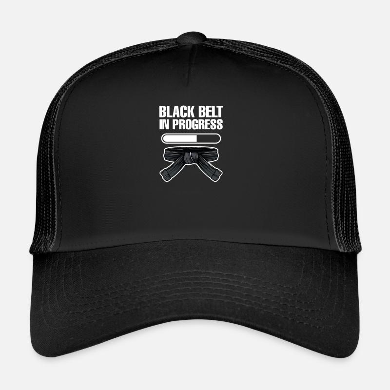 Jiu Jitsu Schwarzgurt In Arbeit - Trucker Cap - Schwarz/Schwarz