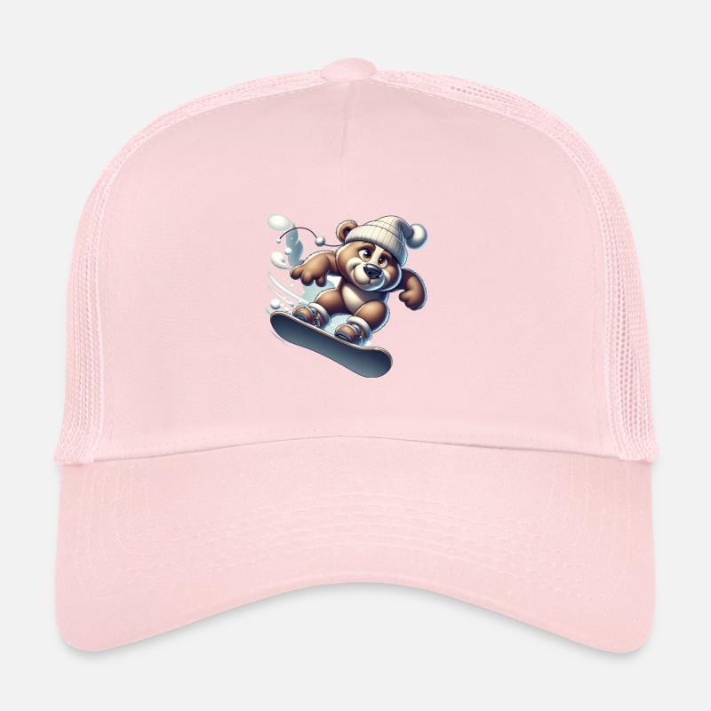 Cute Snowboarder Bear Trucker Cap