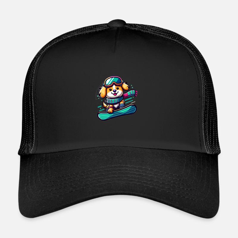 Chien snowboarder mignon 2 Casquette trucker 