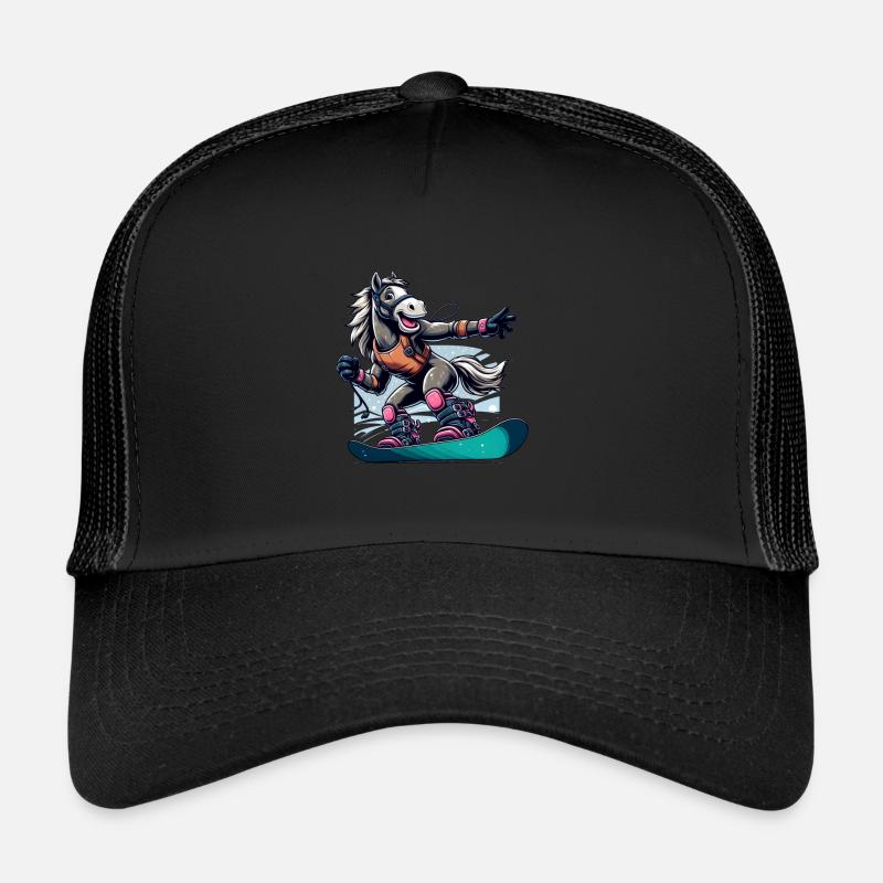 Cheval snowboarder mignon Casquette trucker 