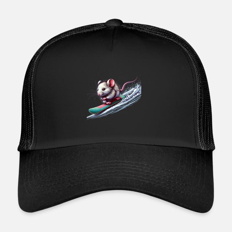Cute Snowboarder Mouse Trucker Cap