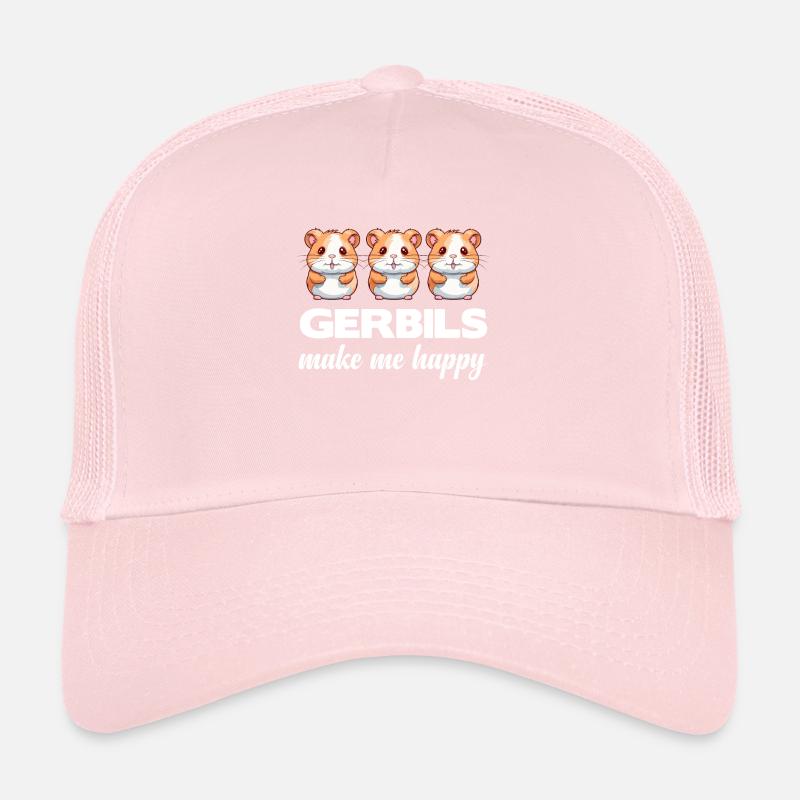 Les gerbilles me rendent heureux Ratón Casquette trucker 
