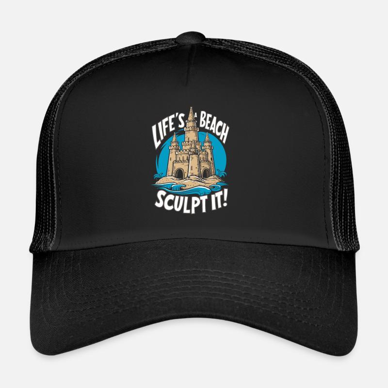 Art créatif des châteaux de sable sur la plage | Sculptures Casquette trucker 