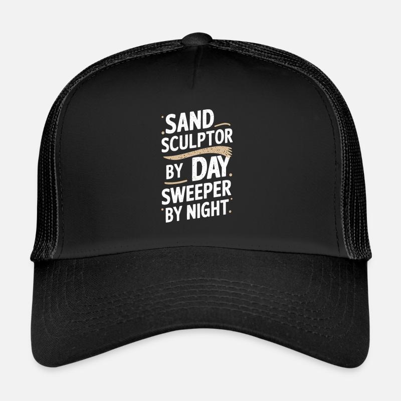 Professionelle Sandbildhauer Am Strand Bei Der Trucker Cap