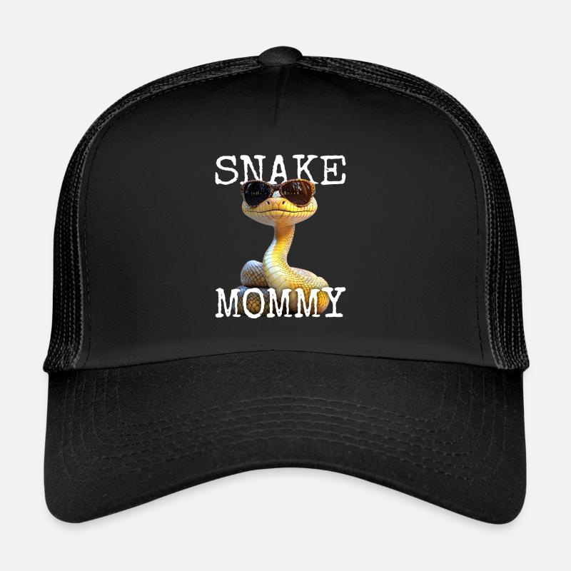 Snake Mommy Mama Schlange Muttertag Schlangen Mom - Trucker Cap - Schwarz/Schwarz