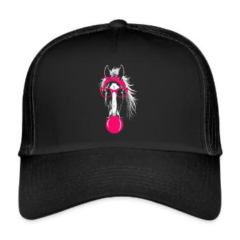 Haflinger Outfit Cheval Équitation Propriétaire de cheval - Casquette trucker  - noir/noir - Devant