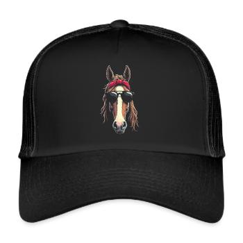 Amateur de chevaux Fier propriétaire d’un Gentle Haflinger - Casquette trucker  - noir/noir - Devant