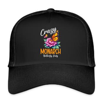 Crazy monarch papillon lady Plantes d’asclépiade - Casquette trucker  - noir/noir - Devant