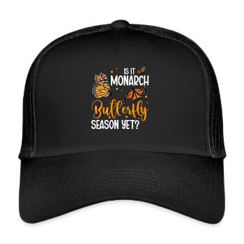 Entomologie Insecte Plante d’asclépiade Monarque Papillon - Casquette trucker  - noir/noir - Devant