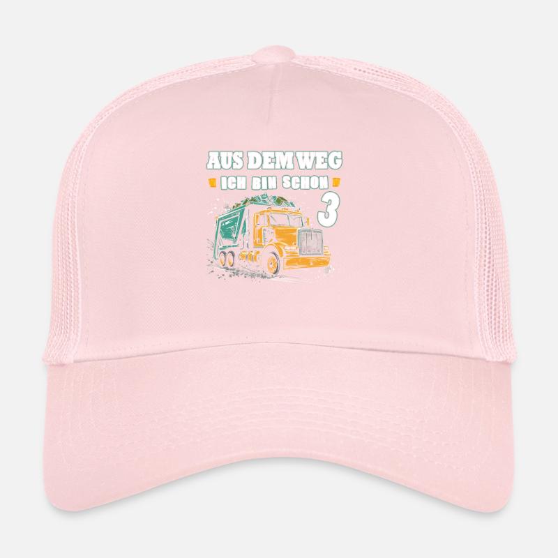 3rd birthday three years garbage truck Trucker Cap
