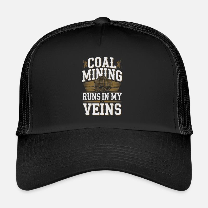 Mineur de charbon Travailleur du casque de sécurité pour mines souterraines Casquette trucker 