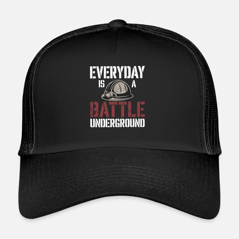 Mineur de charbon Travailleur du casque de sécurité pour mines souterraines Casquette trucker 
