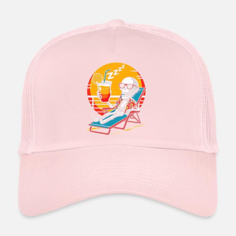 Skeleton Humor Summer Cruise Vacation Trucker Cap