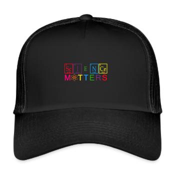 Wissenschaft T-Shirts - Trucker Cap - Schwarz/Schwarz - Vorne
