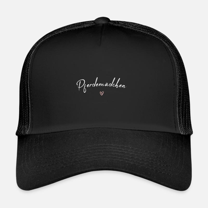 Pferdemädchen Reiten Pferd - Trucker Cap - Schwarz/Schwarz