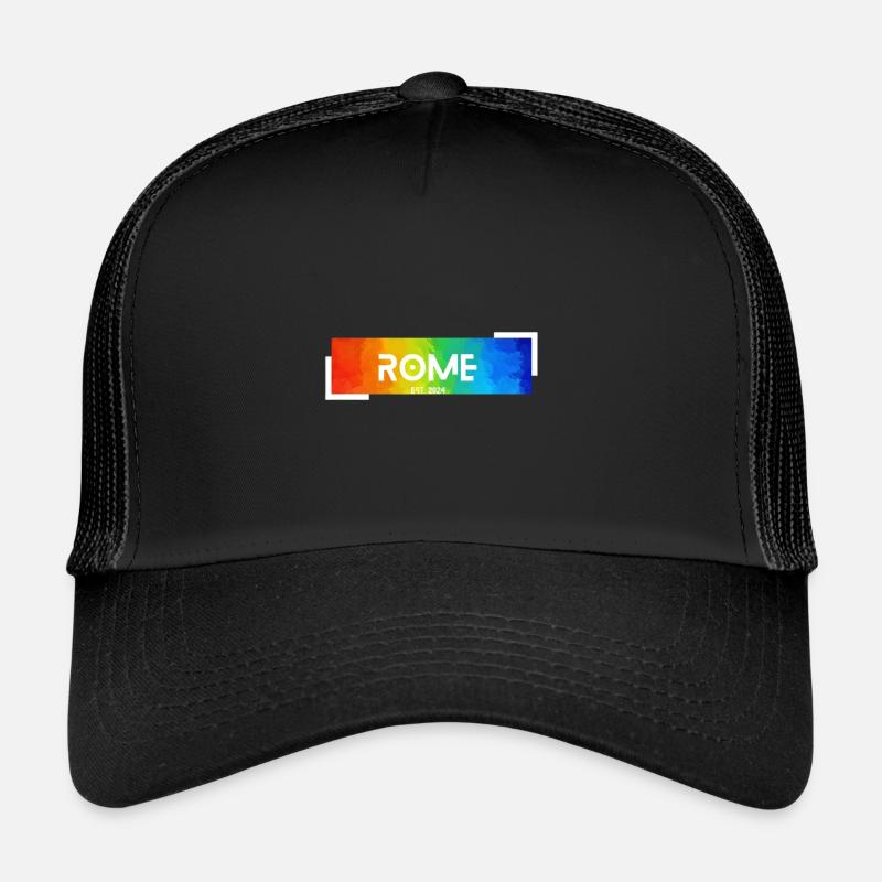 Rome - Modern Design - Trucker Cap - Schwarz/Schwarz