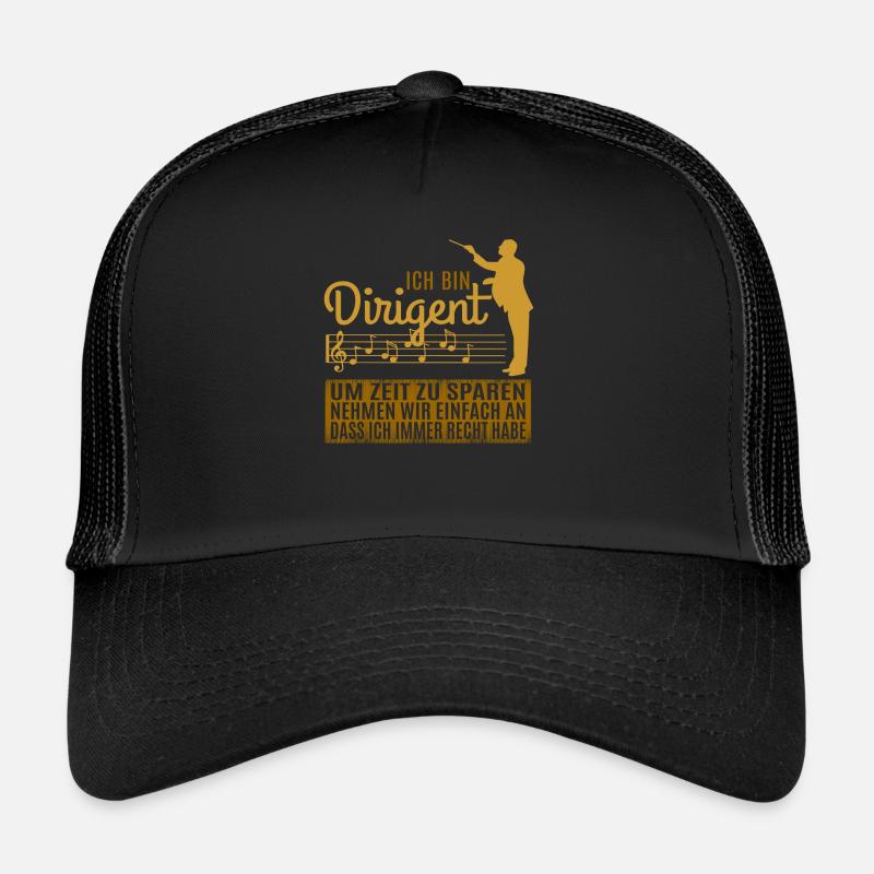 Ich bin Dirigent - Chormusik Chorprobe Chor Musik - Trucker Cap - Schwarz/Schwarz