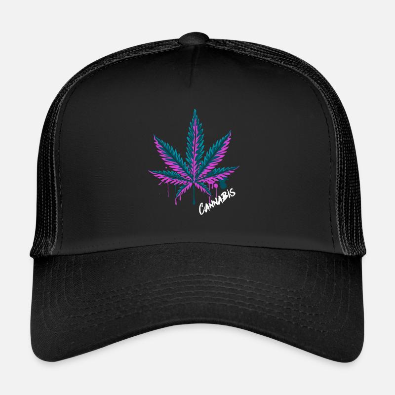 Cannabis leaf hemp leaf Trucker Cap