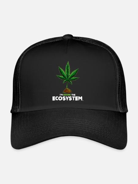 Cannabis Ganja Statement grass gift trendy - Trucker Cap - black/black - Front