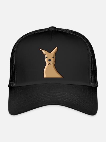 Kangaroo Kangaroo Australia Marsupial Pouch - Trucker Cap - black/black - Front