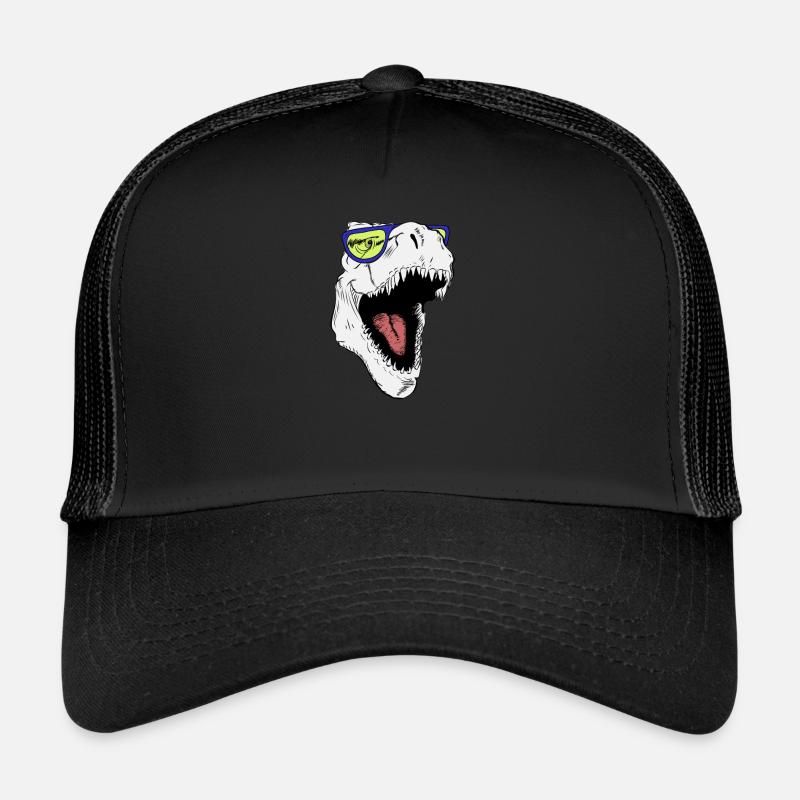 Tyranosaurus Rex avec des lunettes de soleil - Casquette trucker  - noir/noir