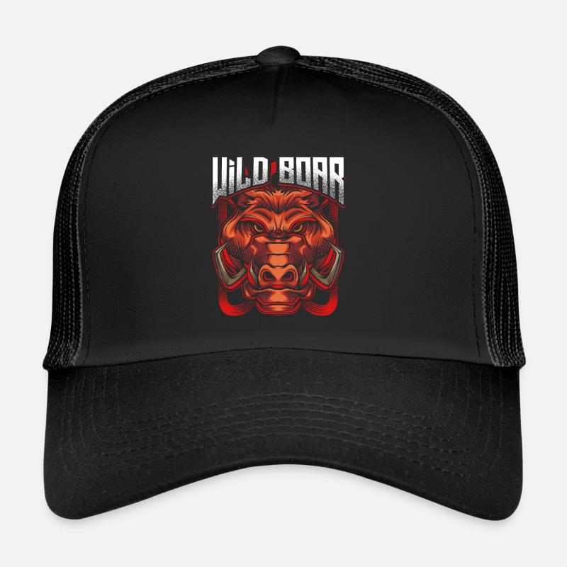 Wildschwein - Trucker Cap - Schwarz/Schwarz