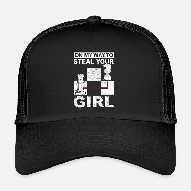 Échecs, humour, dame, cheval, cadeau, drôle, voleur Casquette trucker 