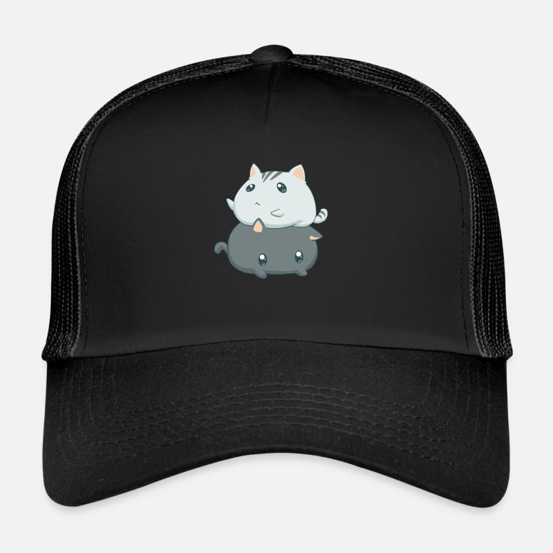 Kawaii cats - Trucker Cap - black/black