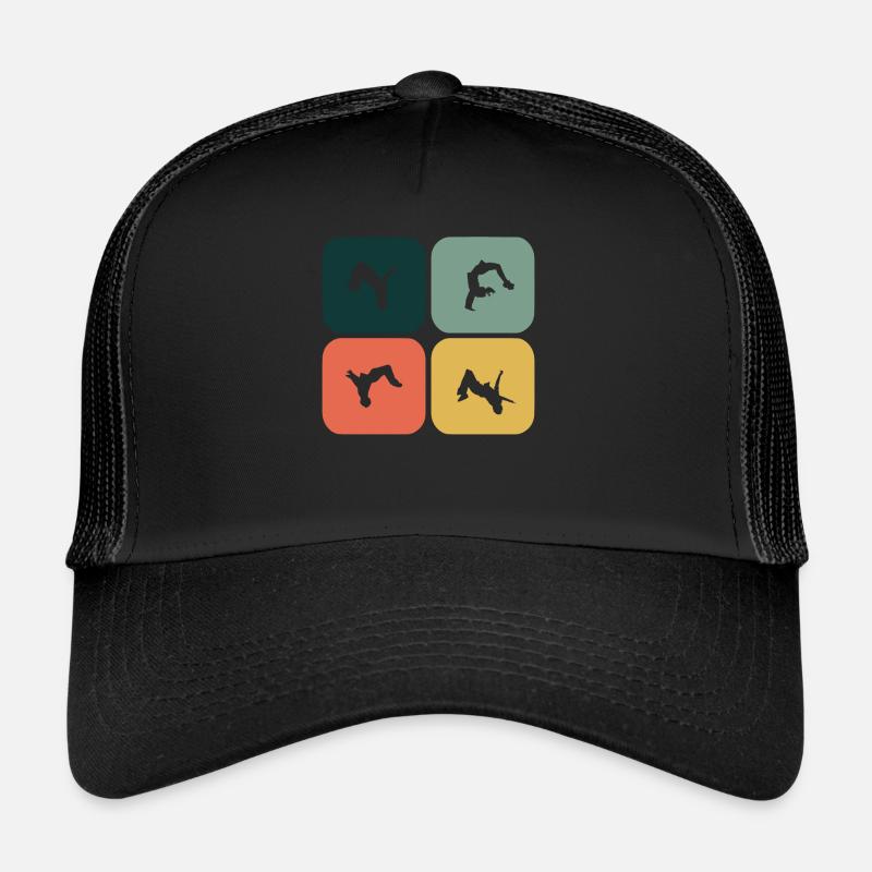 BackFlip, Salto - Trucker Cap - Schwarz/Schwarz