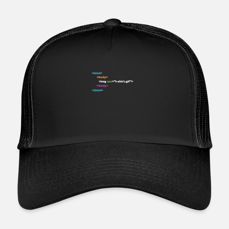 html programmer computer nerd Trucker Cap