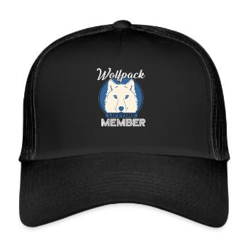 WOLF TSHIRT GIFT YOUNG PERSON AWESOME FUNNY - Trucker Cap - black/black - Front