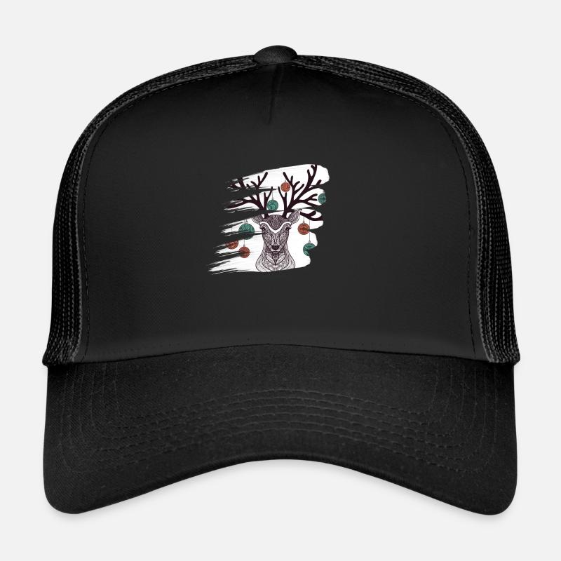 Noël cerf Noël Noël Art abstrait Style de travail Célébration de Noël Casquette trucker 