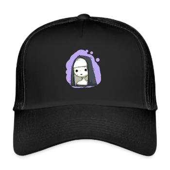 Horror Nonne - Trucker Cap - Schwarz/Schwarz - Vorne