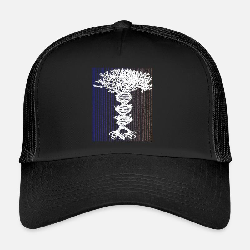 DNA-Baum des Lebens Glücksbaum - Save the World - Trucker Cap - Schwarz/Schwarz