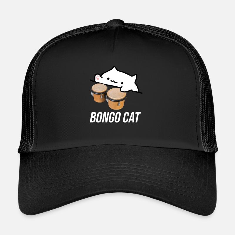 bongo cat - Trucker Cap - black/black