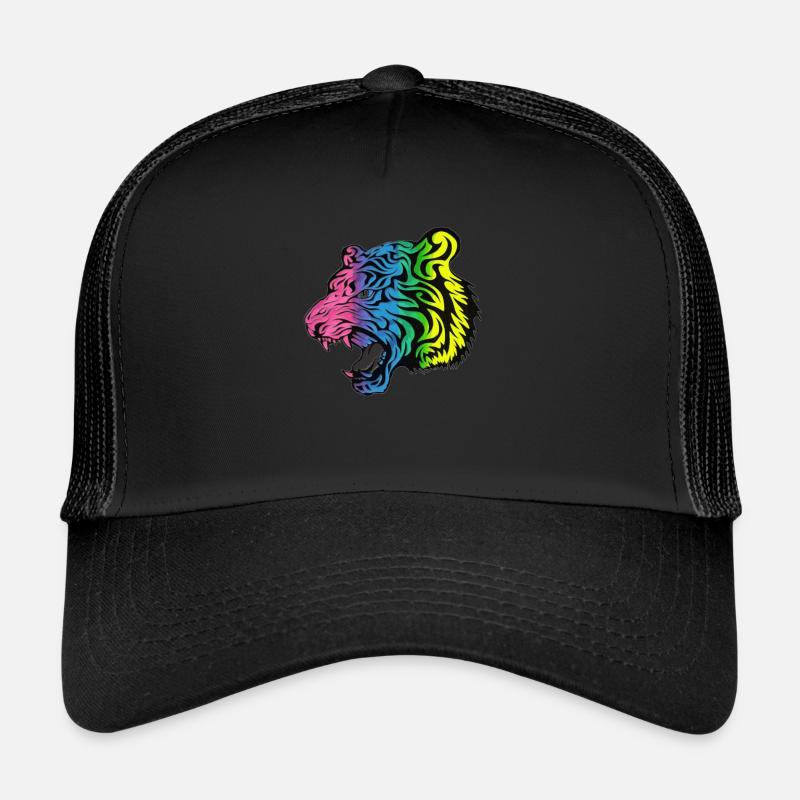 Tiger Head - Wild Cat - Wild Animals - Trucker Cap - black/black