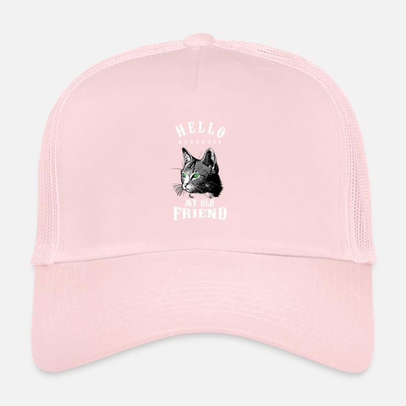 Hello Darkness My Old Friend Funny Cat Lovers Cat Trucker Cap