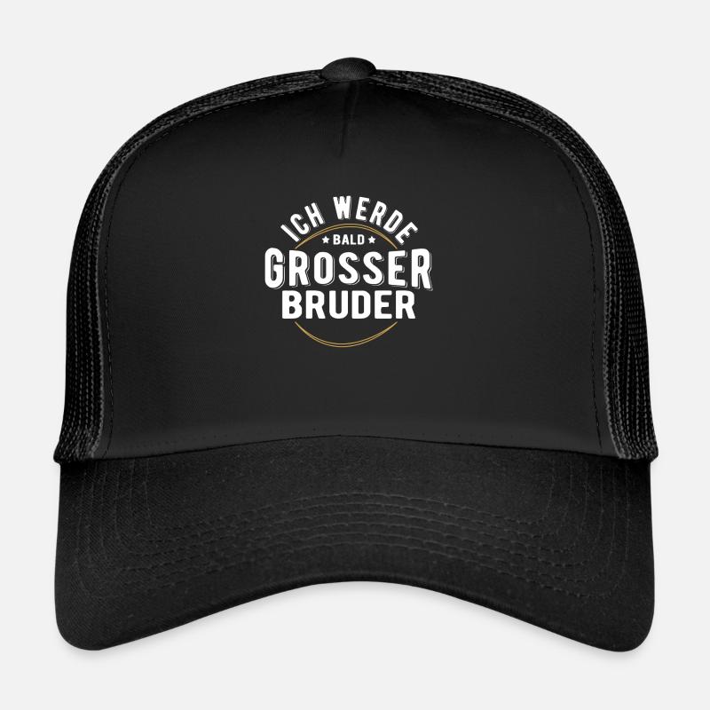 big brother pacifier gift pregnancy - Trucker Cap - black/black