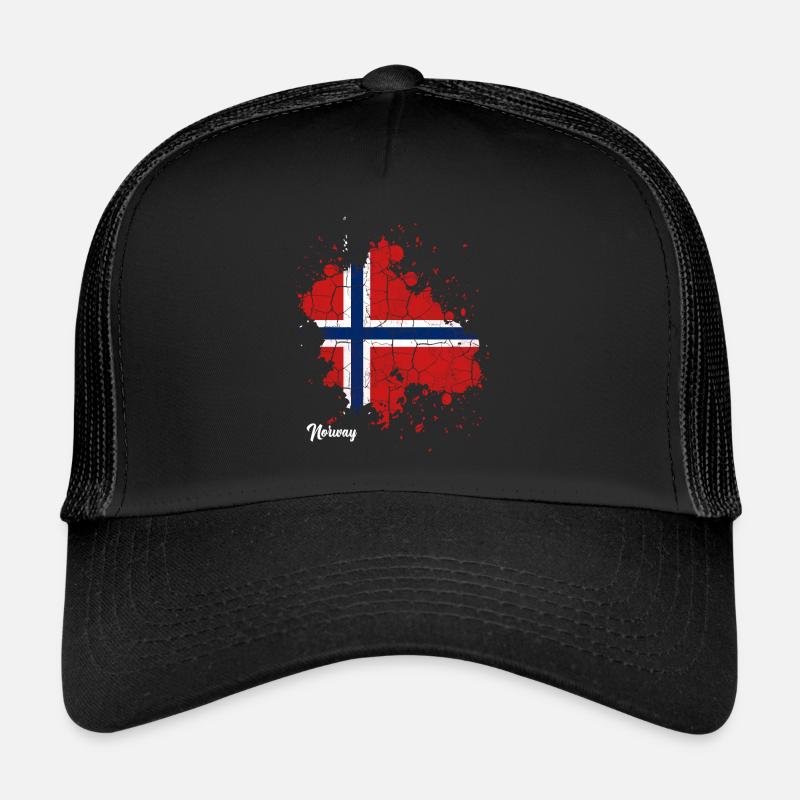 Norwegen - Trucker Cap - Schwarz/Schwarz
