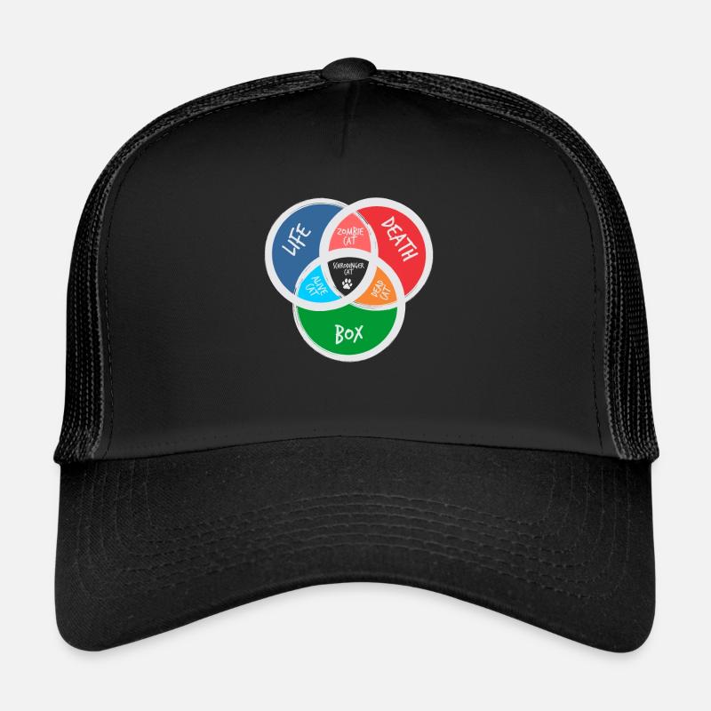Schrödingers Katze lustiges Big Bang Geschenk - Trucker Cap - Schwarz/Schwarz