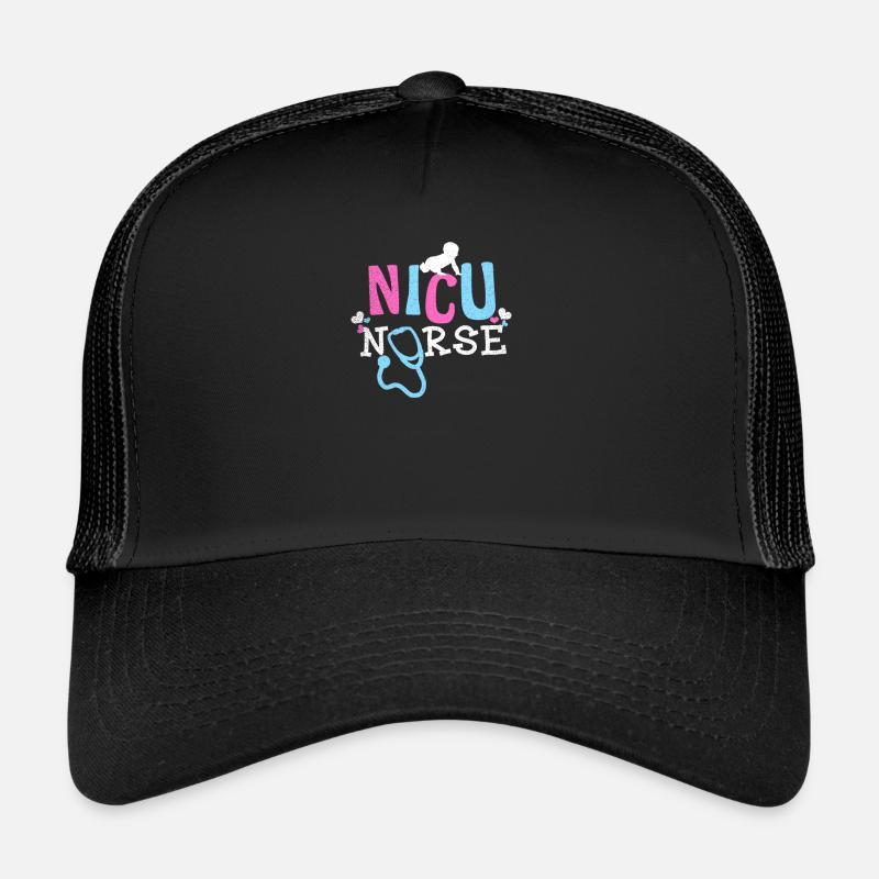 Nicu Pflege Neontal Krankenschwester Geschenk - Trucker Cap - Schwarz/Schwarz