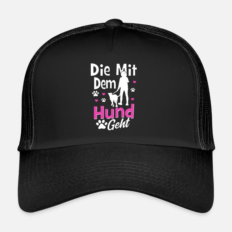 Die mit dem Hund geht - Trucker Cap - Schwarz/Schwarz