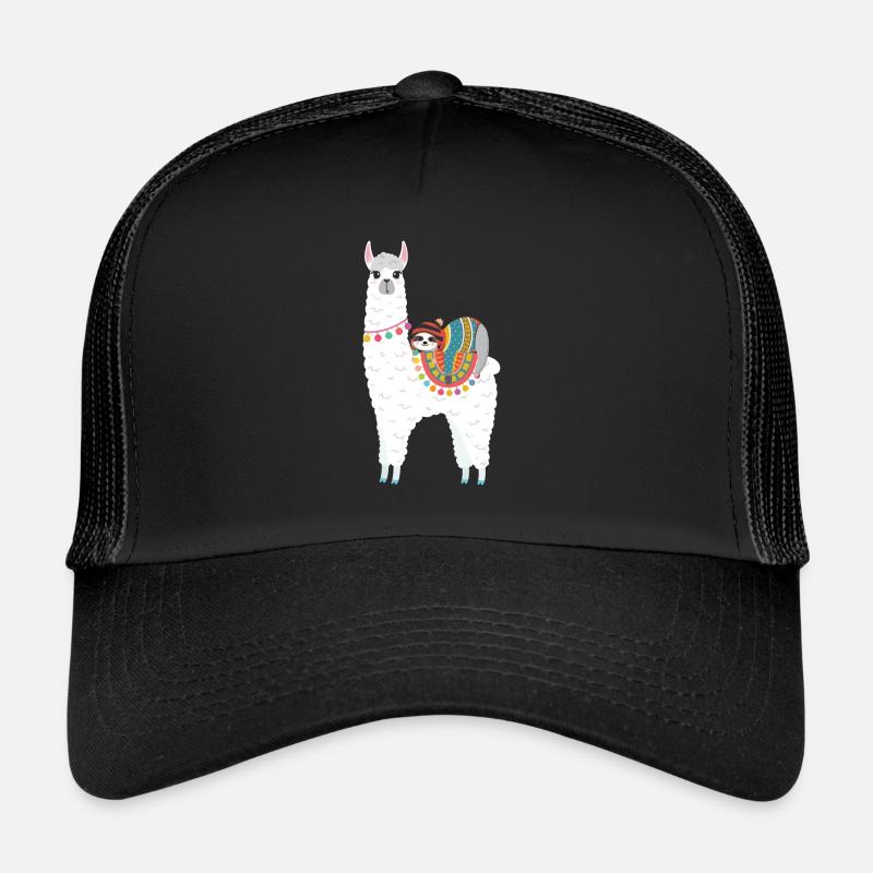 Sloth dort sur le lama - Casquette trucker  - noir/noir