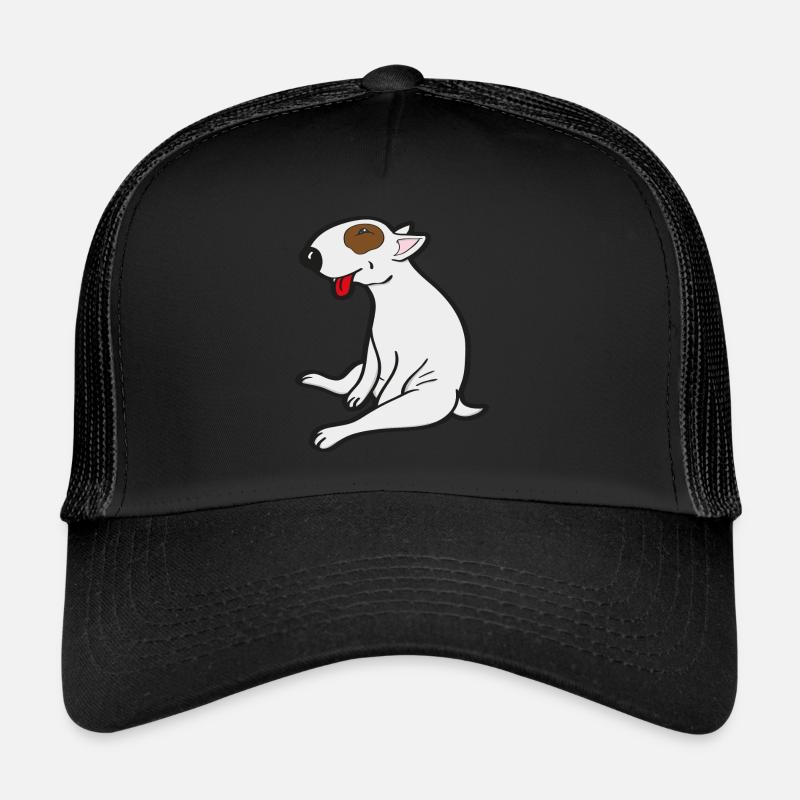 Sitzender Bull Terrier - Trucker Cap - Schwarz/Schwarz