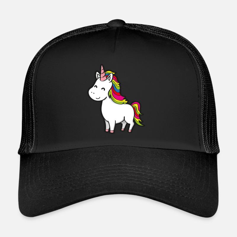 Süsses Einhorn - Trucker Cap - Schwarz/Schwarz