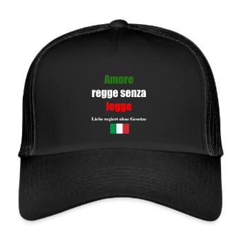 italian saying, italian proverb - Trucker Cap - black/black - Front