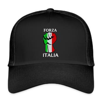 italy fist Forza Italia - Trucker Cap - black/black - Front