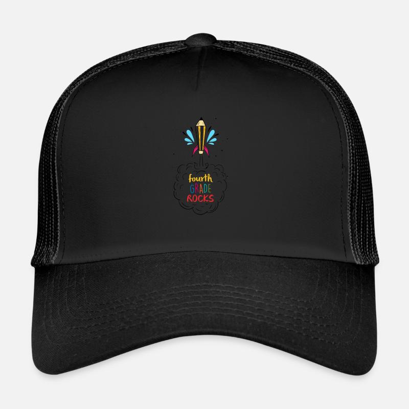 Vierte Klasse Rock zurück zur Schule Studieren Geschenke - Trucker Cap - Schwarz/Schwarz