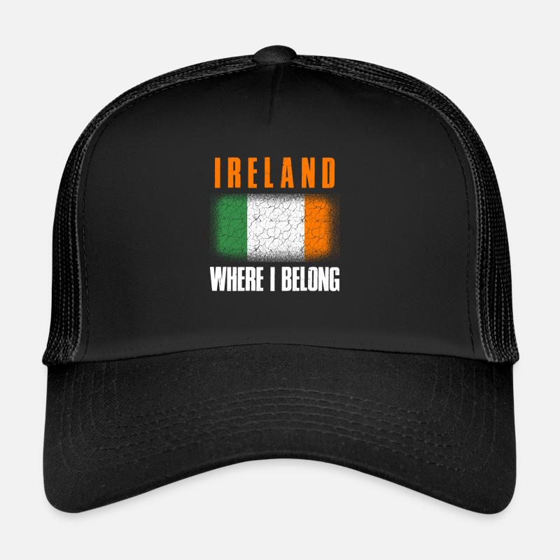 Irland - Trucker Cap - Schwarz/Schwarz