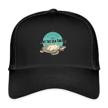 Save The Sea Turtle - Trucker Cap - Schwarz/Schwarz - Vorne